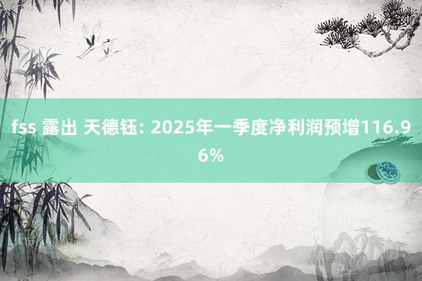 fss 露出 天德钰: 2025年一季度净利润预增116.96%
