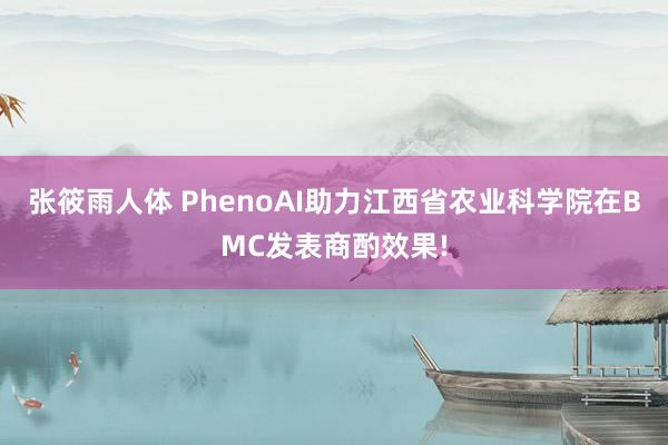 张筱雨人体 PhenoAI助力江西省农业科学院在BMC发表商酌效果!