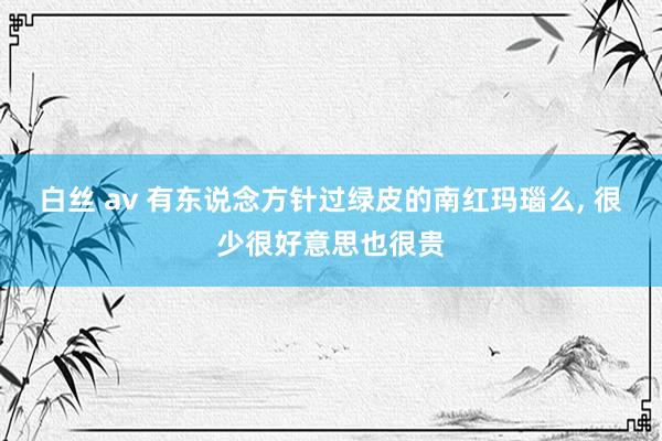 白丝 av 有东说念方针过绿皮的南红玛瑙么， 很少很好意思也很贵